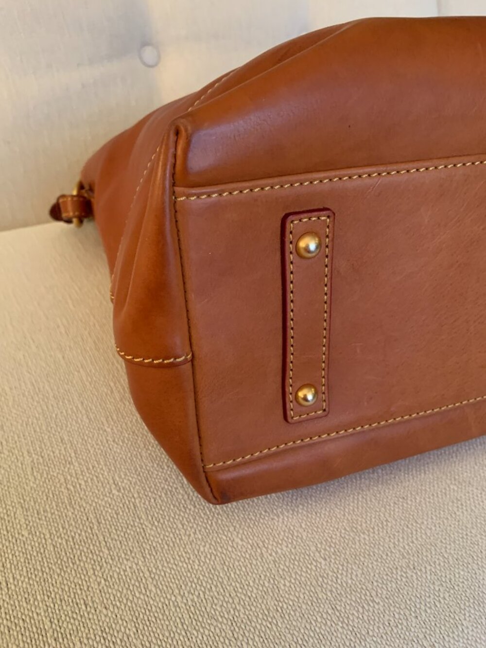 Dooney & Bourke Florentine Chelsea Shopper Tote – Leather Handbag in Natural Tan - Picture 6 of 15